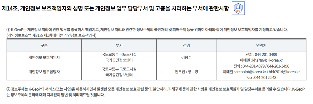 개인정보 처리방침 개정 후 - 제14조