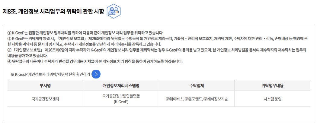 개인정보 처리방침 개정 후 - 제8조